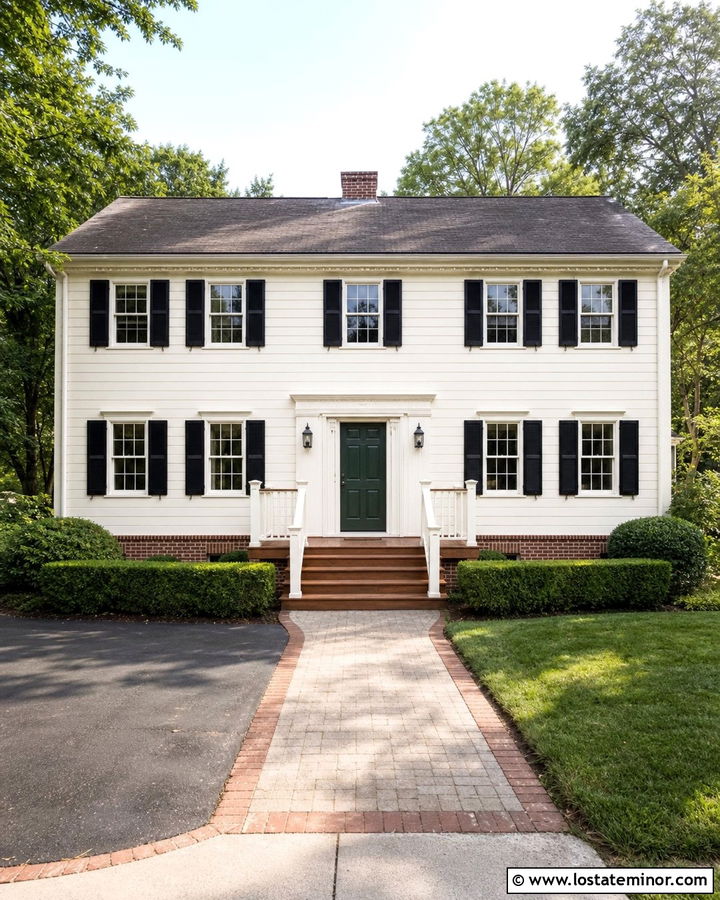 Warm White Colonial With Raised Deck - 30 Warm White House Design With Deck Ideas