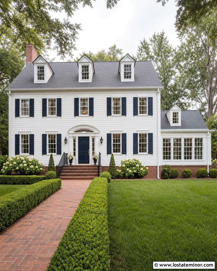 Warm White Colonial With Side Sunroom - 30 Warm White House Design With Sunroom Ideas