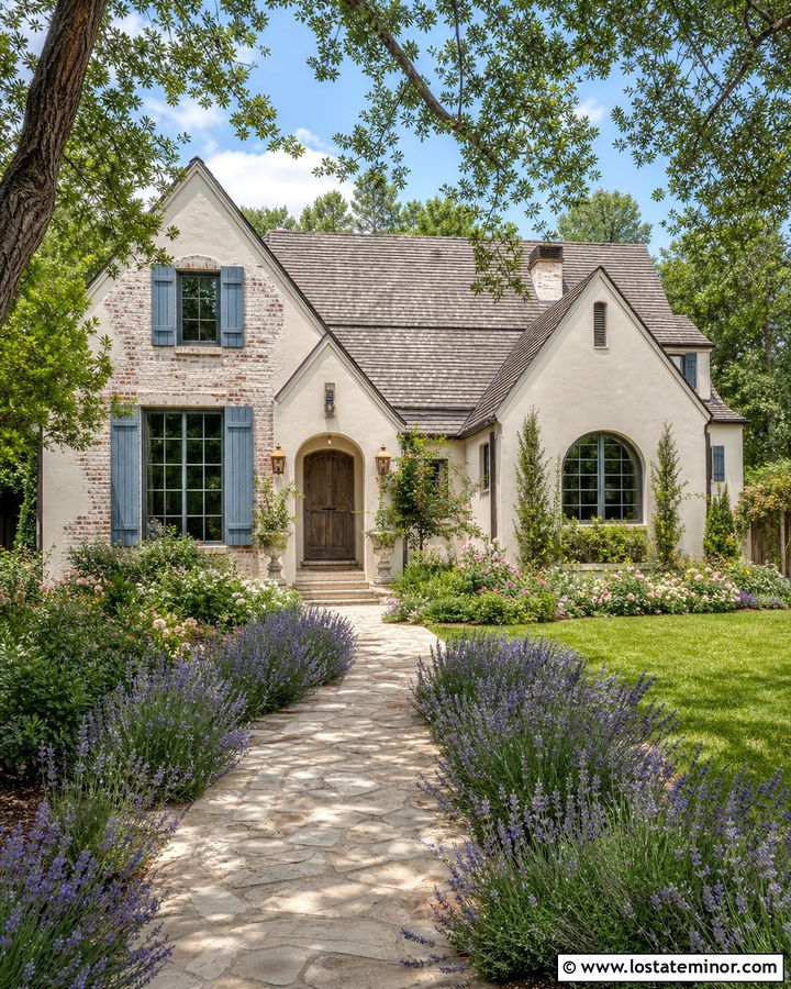Warm White Cottage With Limewashed Brick - 30 Warm White House Design With Brick Accents Ideas