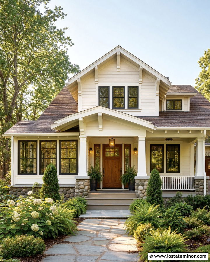 Warm White Craftsman With Porch Sunroom - 30 Warm White House Design With Sunroom Ideas