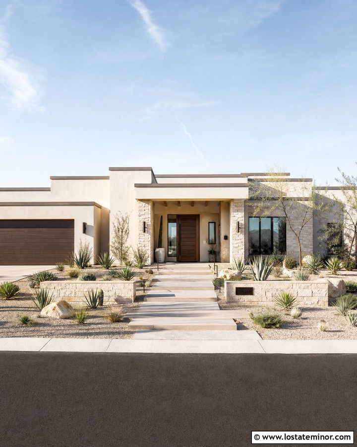 Warm White Desert House With Sand Porch Ceiling - 30 Warm White House Design With Porch Ceiling Ideas