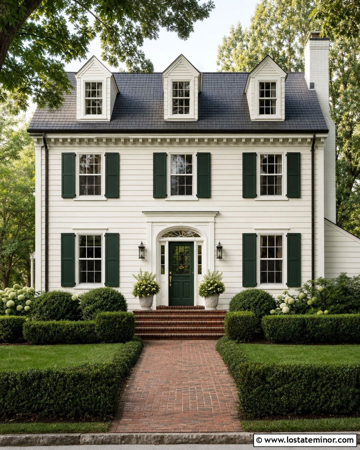 Warm White Dutch Colonial With Green Dutch Door - 30 Warm White House Design With Dutch Door Ideas