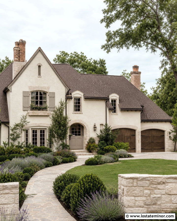 Warm White French Country House With Taupe Dutch Door - 30 Warm White House Design With Dutch Door Ideas