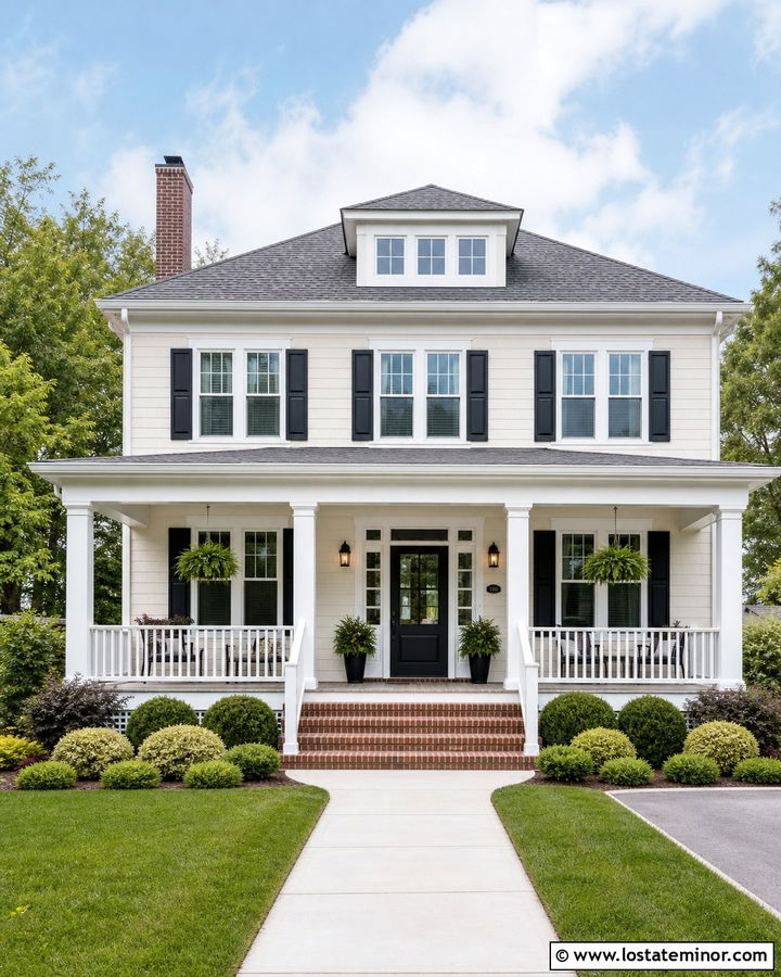 Warm White House With Bright White Trim - 30 Warm White House Design With Trim Ideas