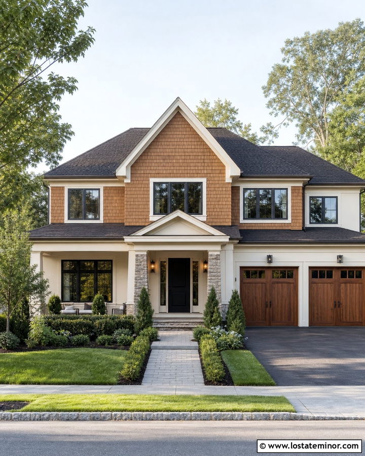 Warm White House With Cedar Shingle Siding - 30 Warm White House Design With Shingles Ideas