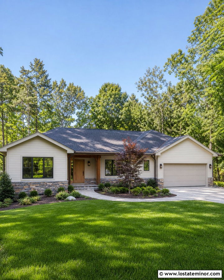 Warm White House With Charcoal Roof - 30 Warm White House Design With Accents Ideas