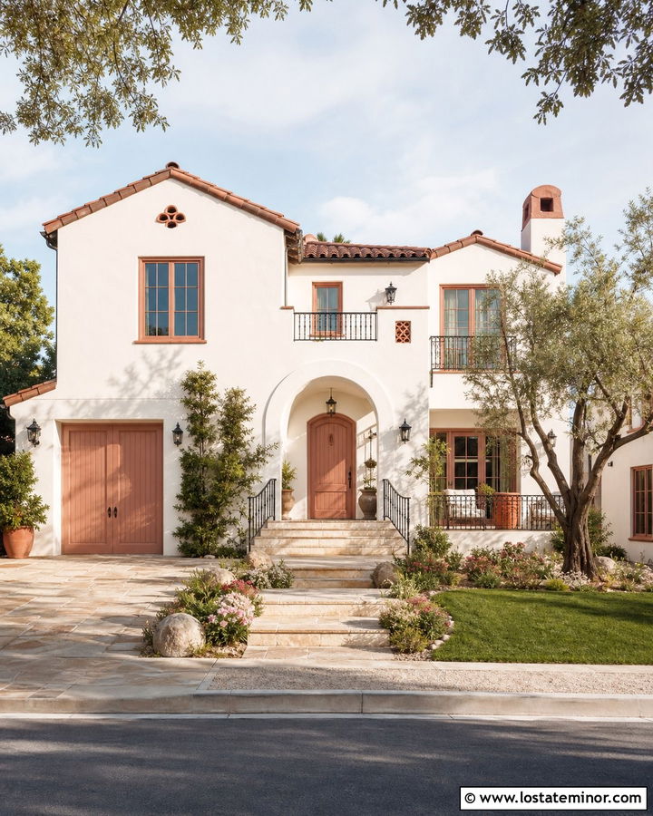 Warm White House With Clay Window Frames - 30 Warm White House Design With Window Frames Ideas