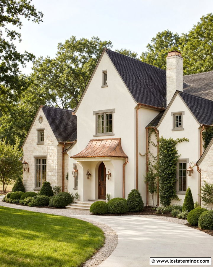 Warm White House With Copper Accents - 30 Warm White House Design With Accents Ideas