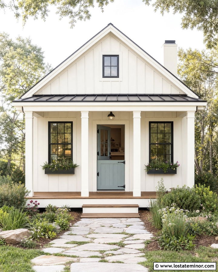 Warm White House With Dutch Entry Door - 30 Warm White House Design With Entry Door Ideas