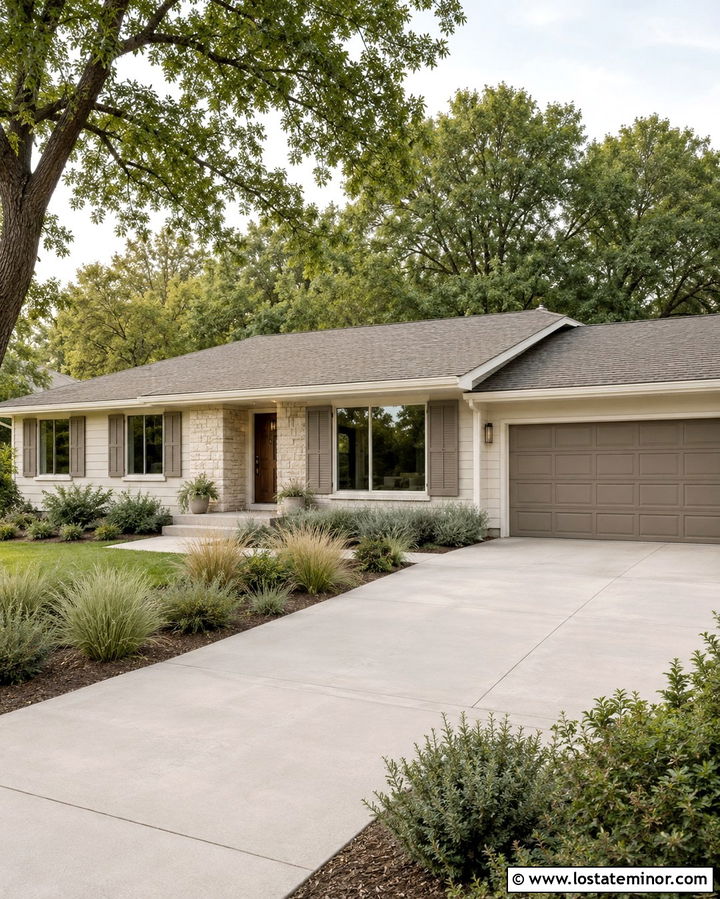 Warm White House With Greige Roof - 30 Warm White House Design With Roof Ideas