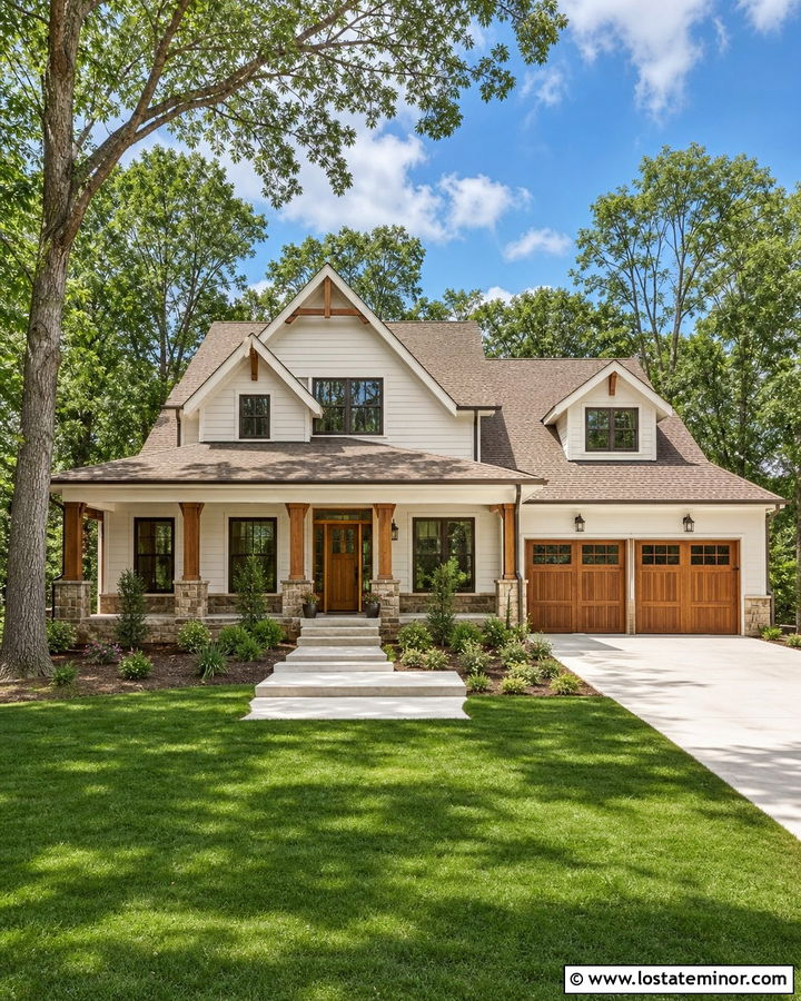 Warm White House With Natural Wood Accents - 30 Warm White House Design With Accents Ideas