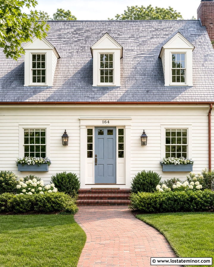Warm White House With Numbers Above The Door - 30 Warm White House Design With House Numbers Ideas