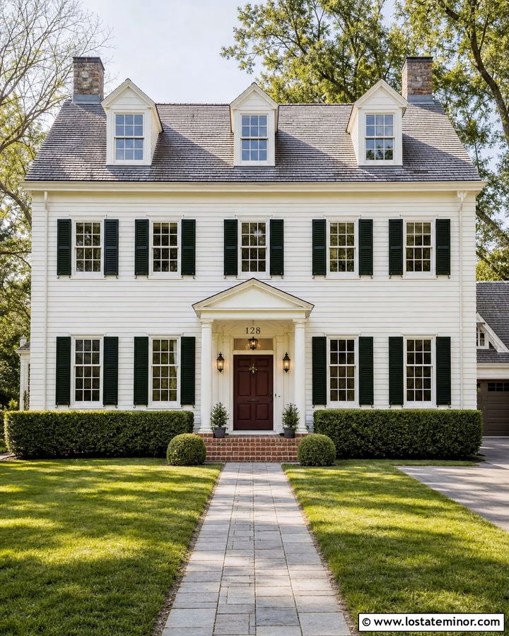 Warm White House With Numbers In The Transom - 30 Warm White House Design With House Numbers Ideas