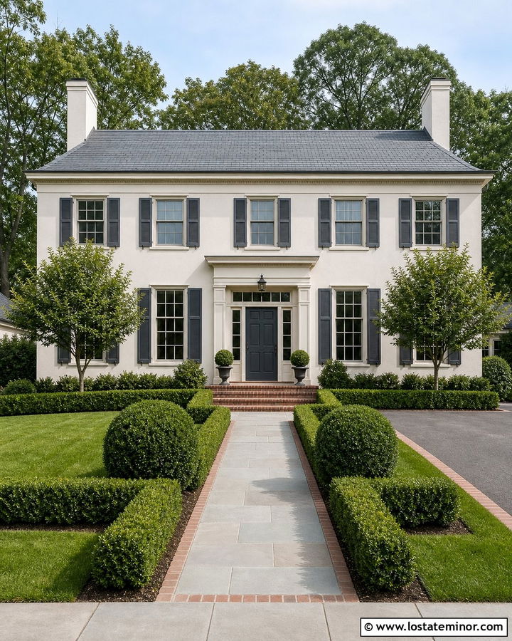 Warm White House With Pewter Window Frames - 30 Warm White House Design With Window Frames Ideas