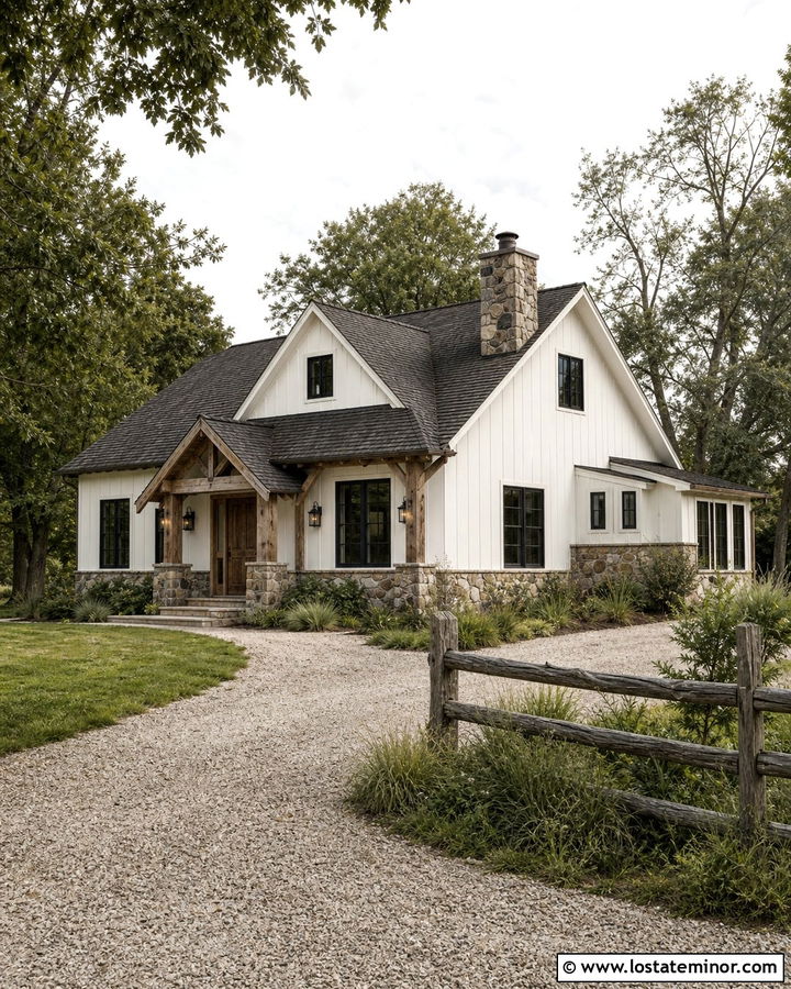Warm White House With Rustic Accents - 30 Warm White House Design With Accents Ideas