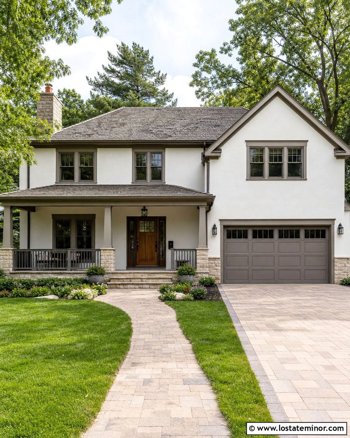 Warm White House With Taupe Trim - 30 Warm White House Design With Trim Ideas