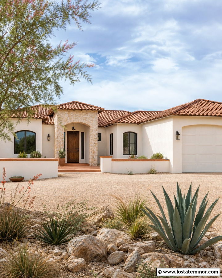 Warm White House With Terracotta Accents - 30 Warm White House Design With Accents Ideas