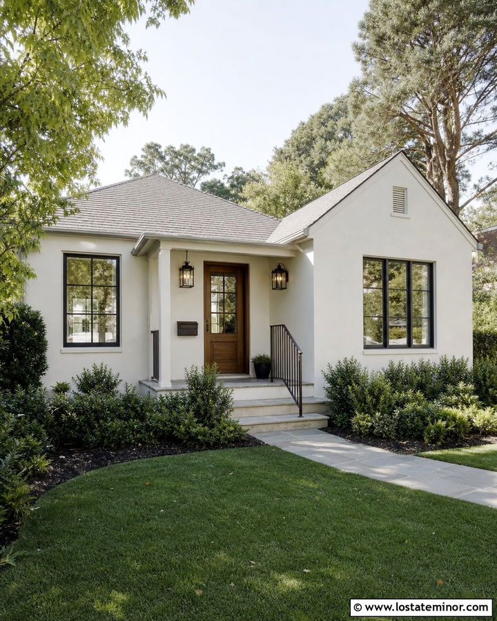 Warm White House With Wall Mounted Mailbox - 30 Warm White House Design With Mailbox Ideas