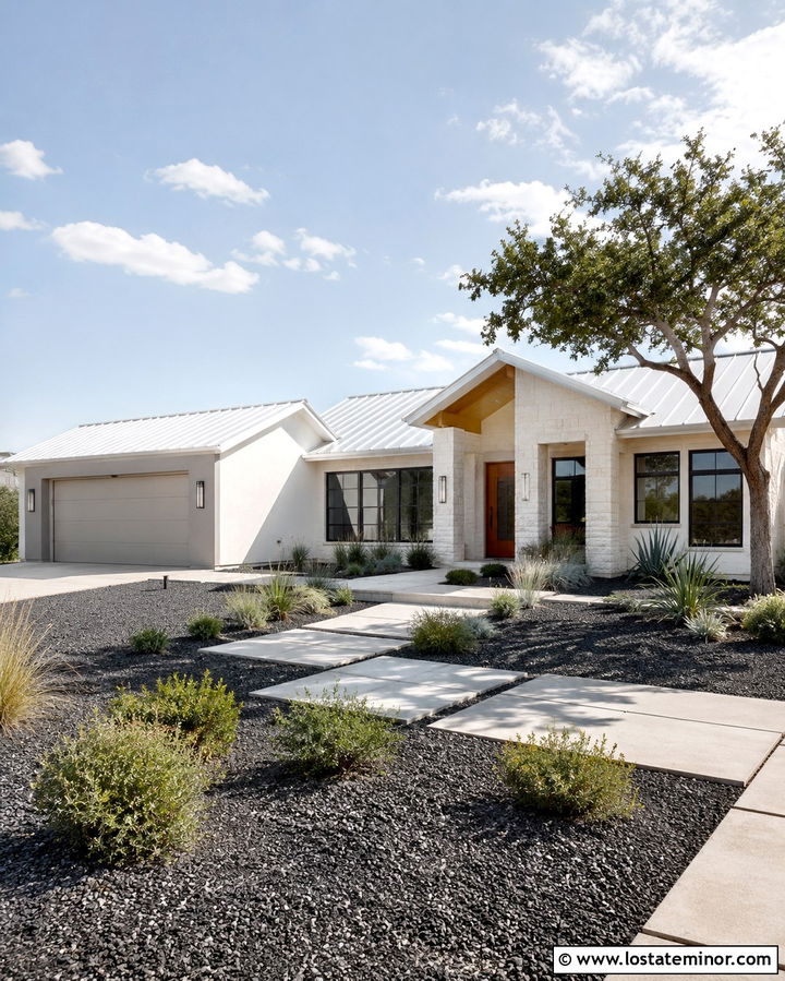 Warm White House With White Metal Roof - 30 Warm White House Design With Roof Ideas