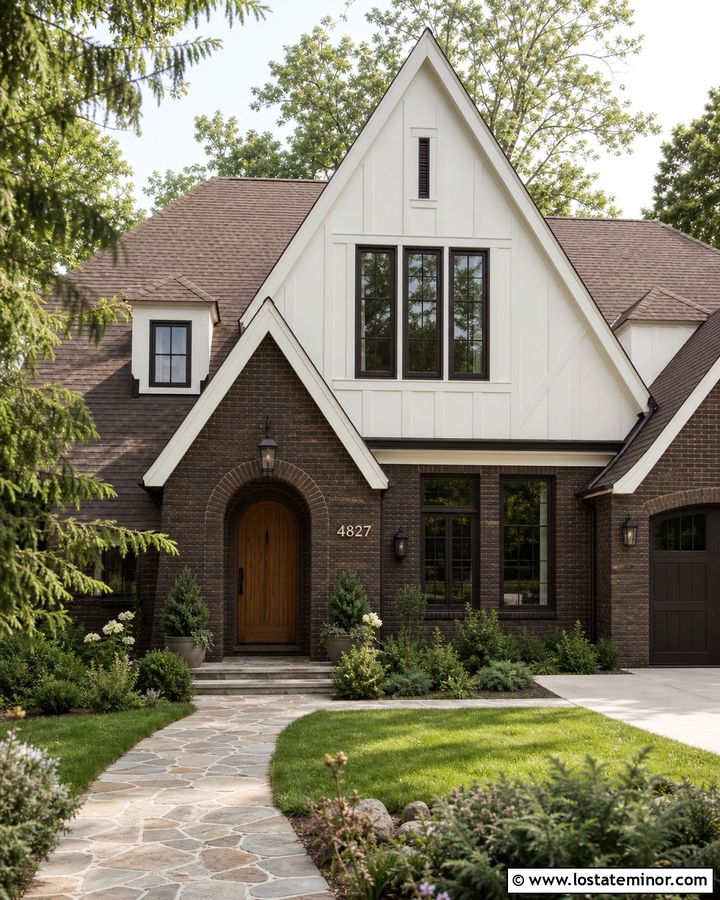 Warm White House With White Numbers On Brick - 30 Warm White House Design With House Numbers Ideas