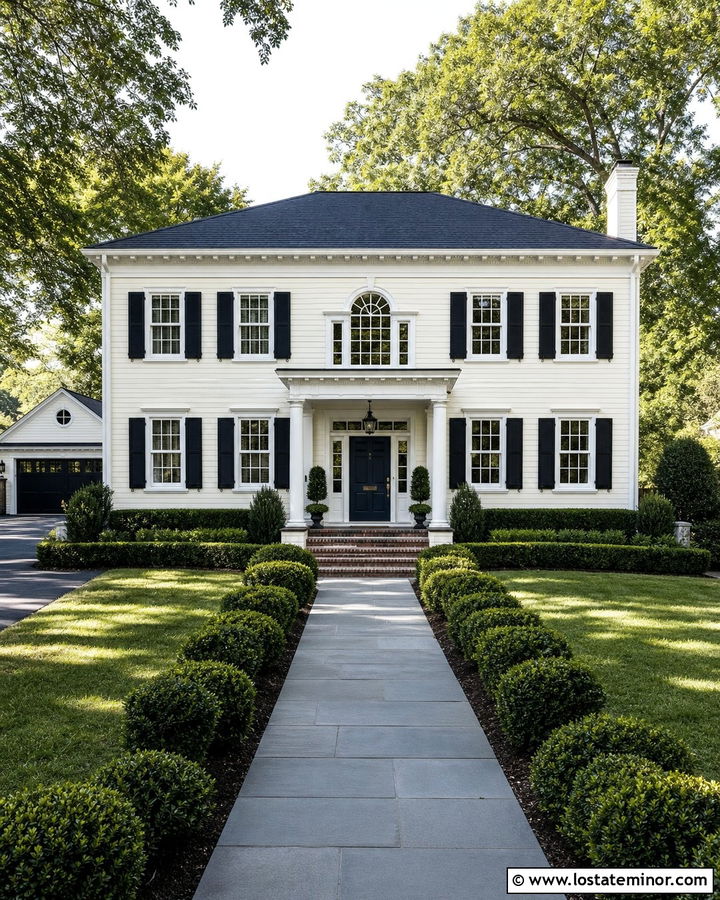 Warm White House With White Window Frames - 30 Warm White House Design With Window Frames Ideas