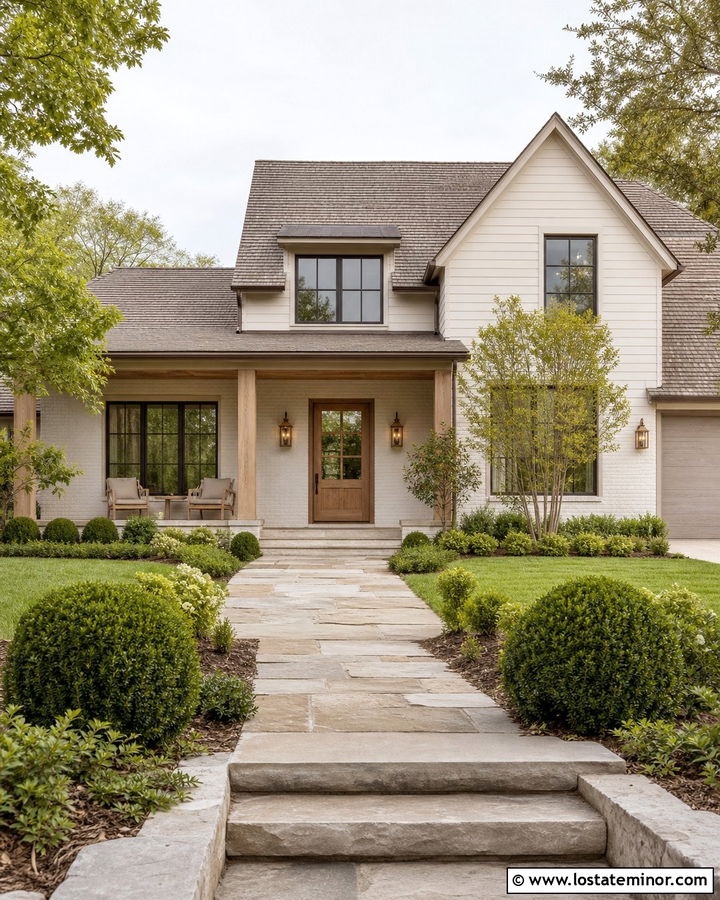 Warm White House With Wood And Brass Lights - 30 Warm White House Design With Light Fixtures Ideas