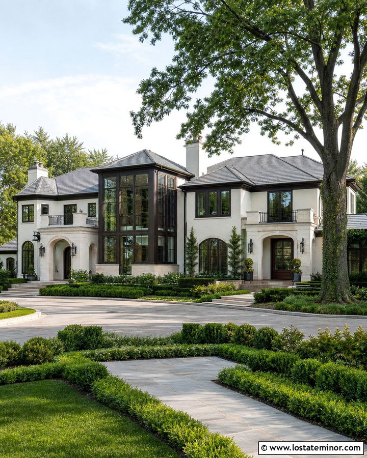 Warm White Luxury House With Two Story Sunroom - 30 Warm White House Design With Sunroom Ideas