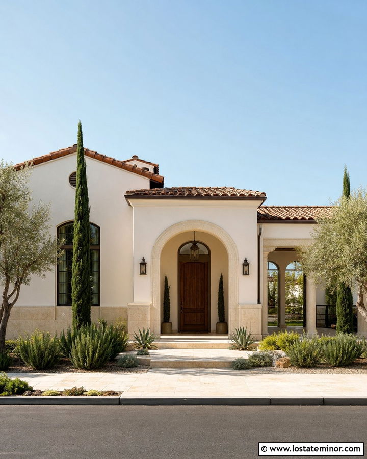 Warm White Mediterranean House With Travertine Wainscoting - 30 Warm White House Design With Wainscoting Ideas
