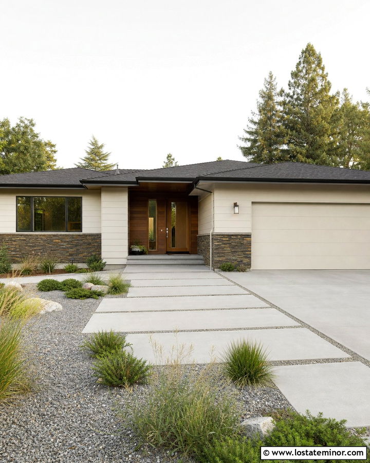Warm White Midcentury House With Slate Wainscoting - 30 Warm White House Design With Wainscoting Ideas