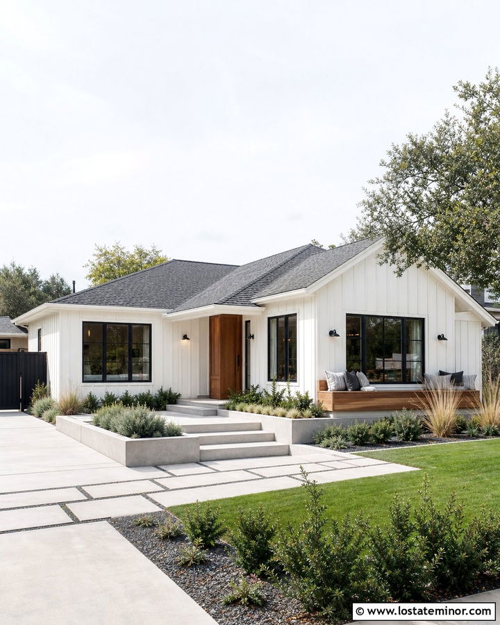 Warm White Ranch House With Built In Daybed - 30 Warm White House Design With Daybed Ideas