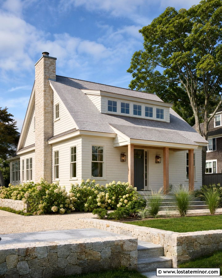 Warm White Shingle House With Matching Dormers - 30 Warm White House Design With Dormers Ideas