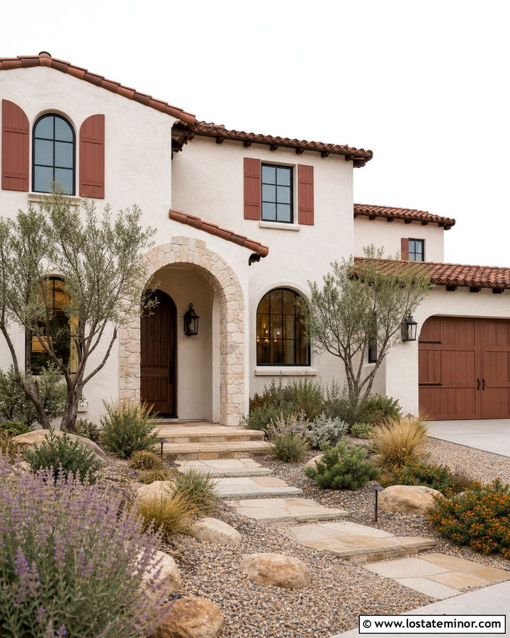 Warm White Spanish House With Terracotta Shutters - 30 Warm White House Design With Shutters Ideas