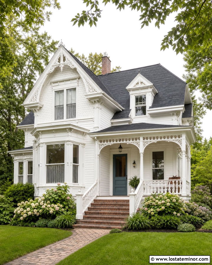 Warm White Victorian With Teal Dutch Door - 30 Warm White House Design With Dutch Door Ideas