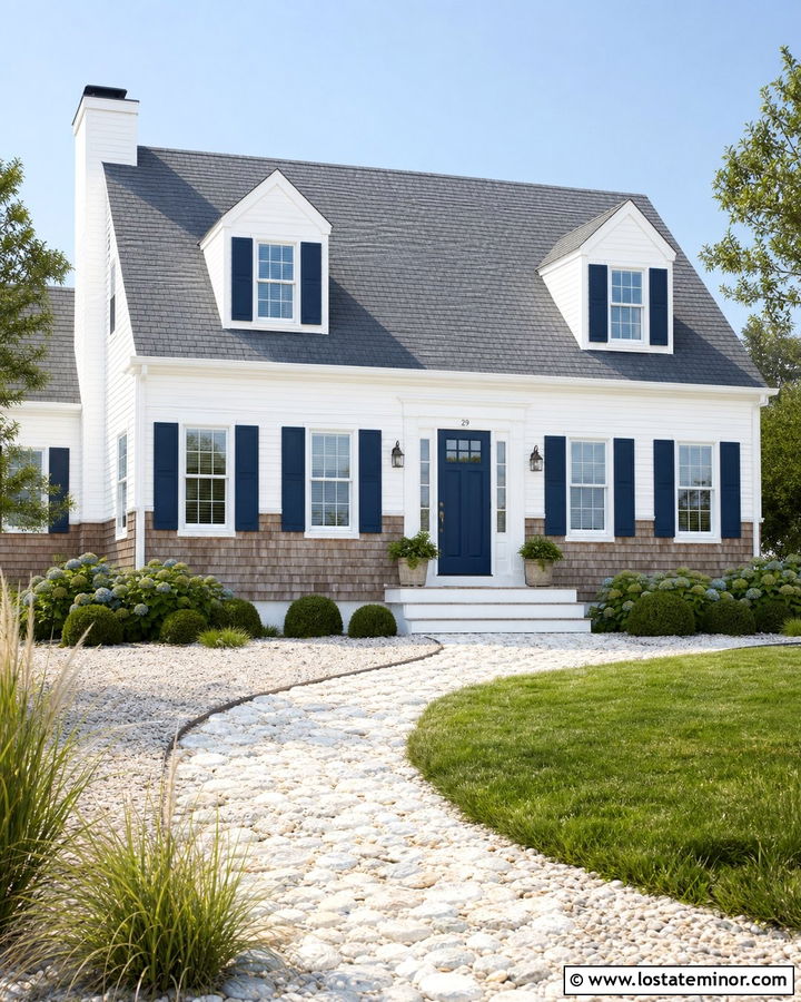 White Cape Cod With Cedar Shingle Wainscoting - 30 White House Design With Wainscoting Ideas
