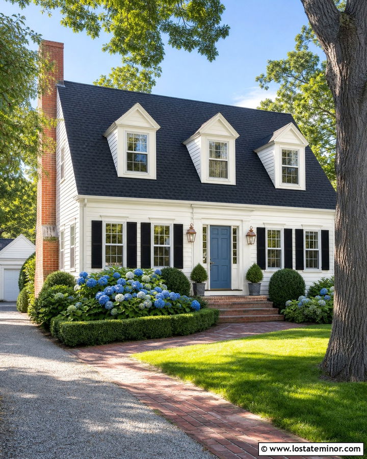 White Cape Cod With Gable Dormers - 30 White House Design With Gables Ideas