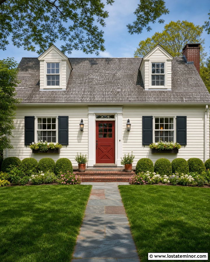 White Cape Cod With Red Dutch Door - 30 White House Design With Dutch Door Ideas