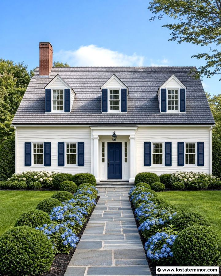 White Cape Cod With Three Dormers - 30 White House Design With Dormers Ideas