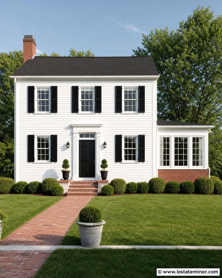 White Colonial House With Side Sunroom - 30 White House Design With Sunroom Ideas