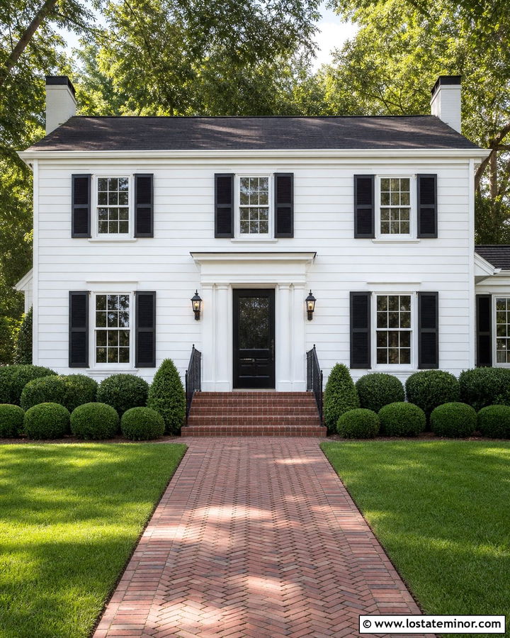 White Colonial With Full View Screen Door - 30 White House Design With Screen Door Ideas