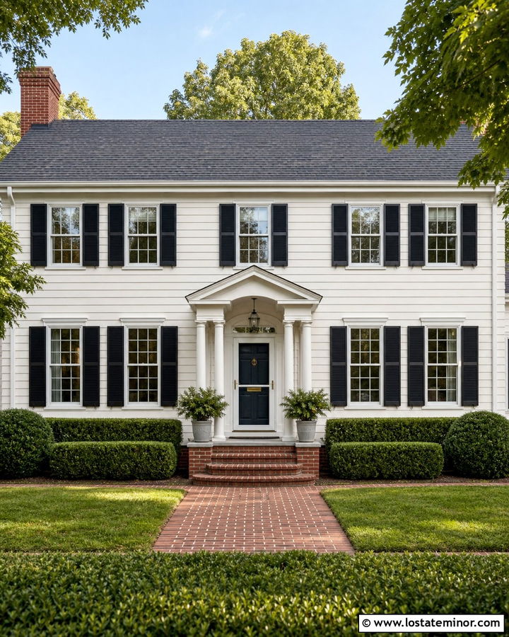 White Colonial With White Storm Door - 30 White House Design With Storm Door Ideas