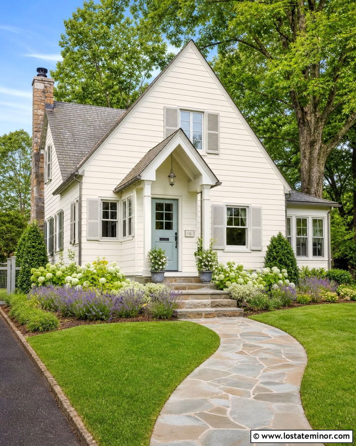 White Cottage House With Small Front Porch - 30 White House Design With Front Porch Ideas