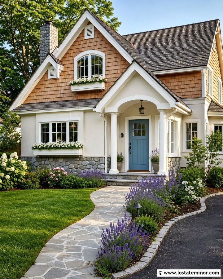 White Cottage With Cedar Shake Siding - 30 White House Design With Cedar Shake Ideas