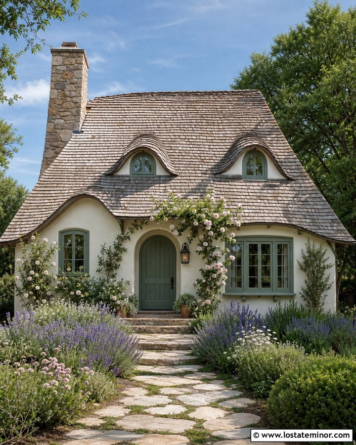 White Cottage With Eyebrow Dormers - 30 White House Design With Dormers Ideas