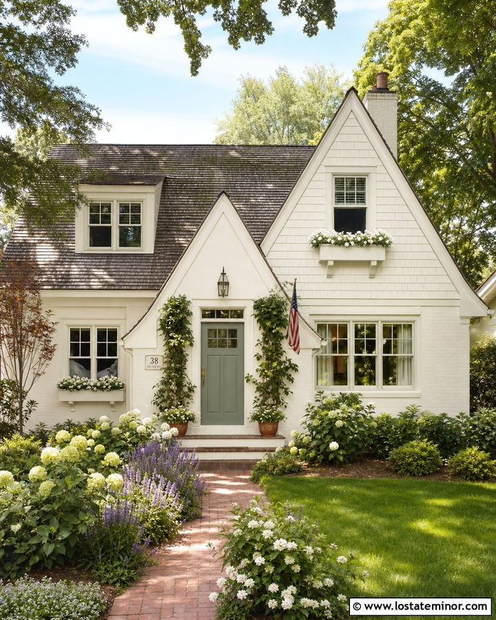 White Cottage With Steep Gables - 30 White House Design With Gables Ideas