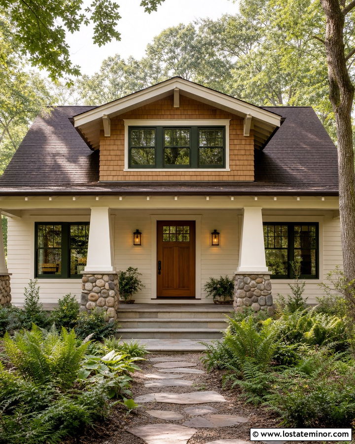 White Craftsman With Shingle Dormers - 30 White House Design With Dormers Ideas