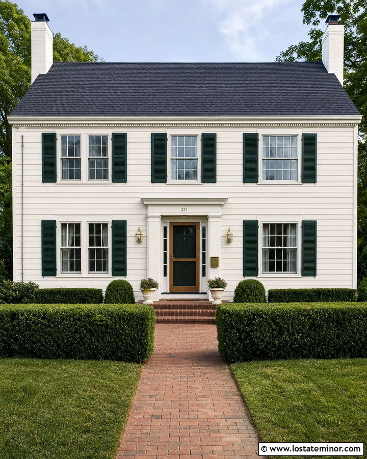 White Dove Colonial With Wood Screen Door - 30 Warm White House Design With Screen Door Ideas