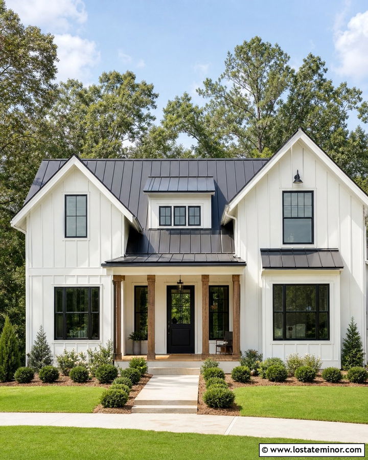 White Farmhouse With Black Dutch Door - 30 White House Design With Dutch Door Ideas