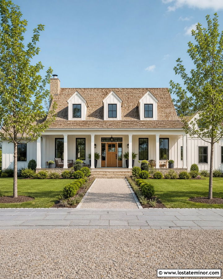 White Farmhouse With Cedar Shake Roof - 30 White House Design With Cedar Shake Ideas