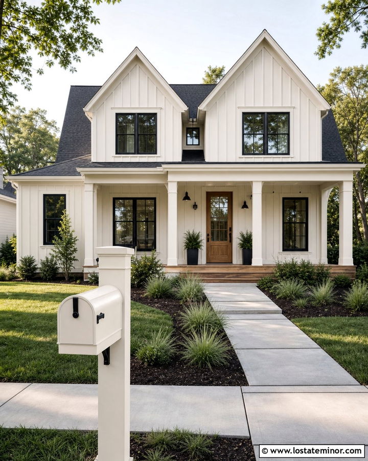 White Farmhouse With White Mailbox - 30 White House Design With Mailbox Ideas
