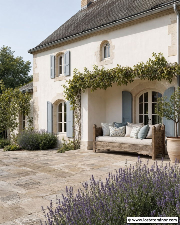 White French Country House With Linen Daybed - 30 White House Design With Daybed Ideas